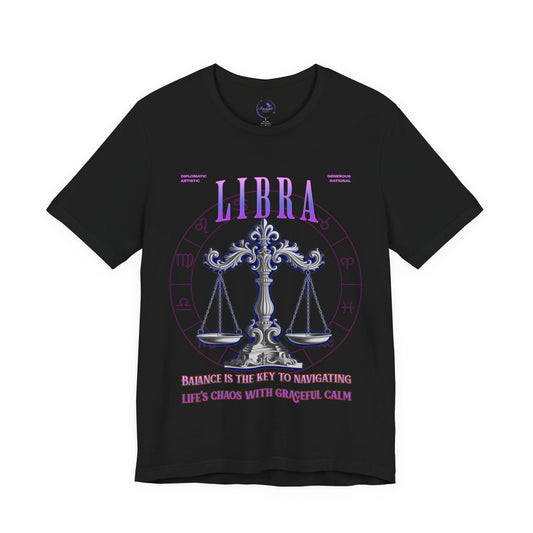 Libra Scales Unisex Short Sleeve Tee - Astrology Shirt and Zodiac Gift