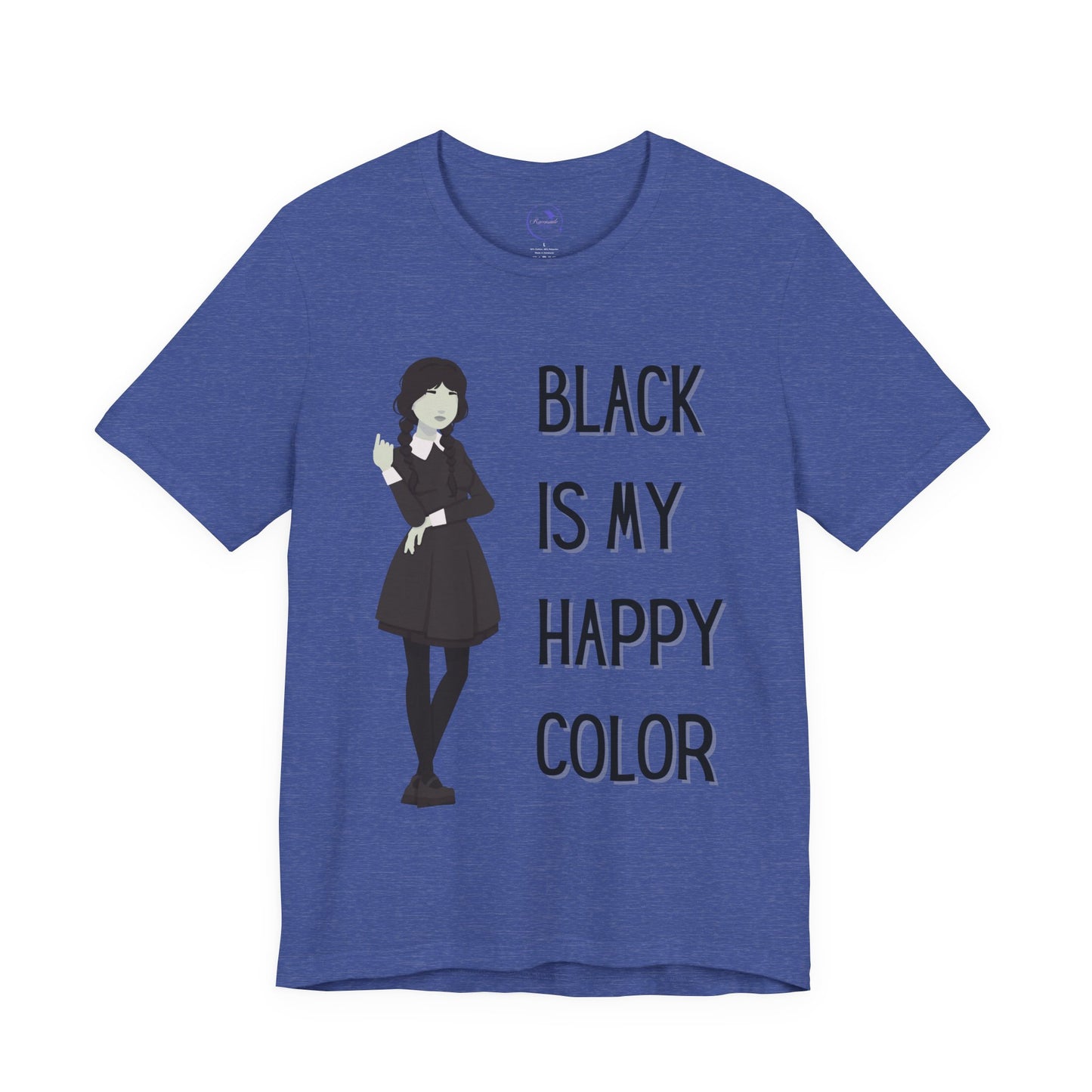 'Black is My Happy Color' Wednesday - Unisex Jersey T-Shirt | Ravensmile Designs