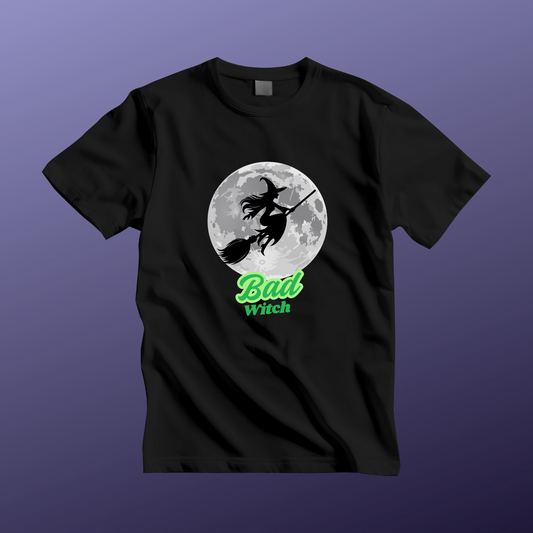 Bad Witch T-Shirt - Unisex Jersey Tee for Halloween & Witchy Vibes