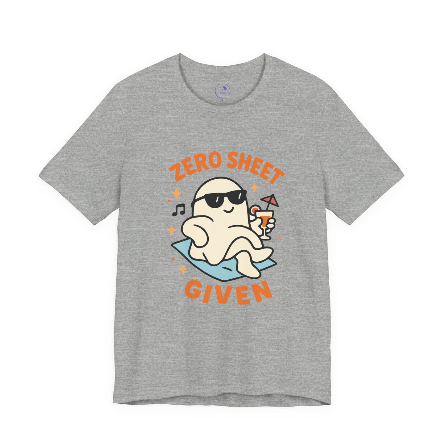 'Zero Sheet Given' Ghost Vibing Unisex T-Shirt - Funny Halloween Cute Apparel