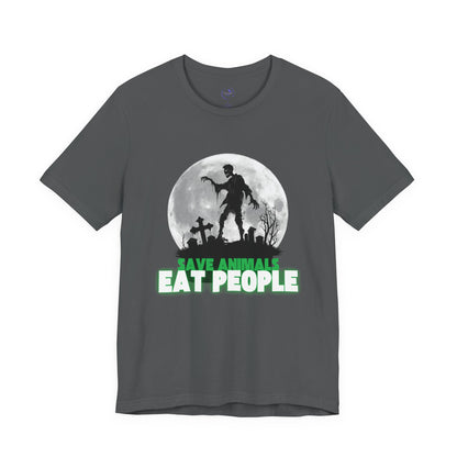 'Save Animals, Eat People' Funny - Unisex Jersey Short Sleeve T-Shirt