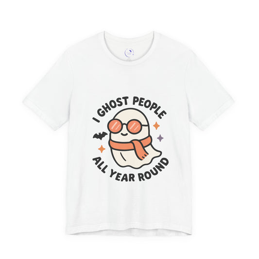 'I Ghost People' Ghost Vibing Unisex T-Shirt - Funny Halloween Cute Apparel