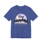 Rise with the Moon Unisex Tee, City Skyline Graphic Tee, Night Lovers T-Shirt, Gift for Dreamers, Casual Wear, Moon Phase Shirt