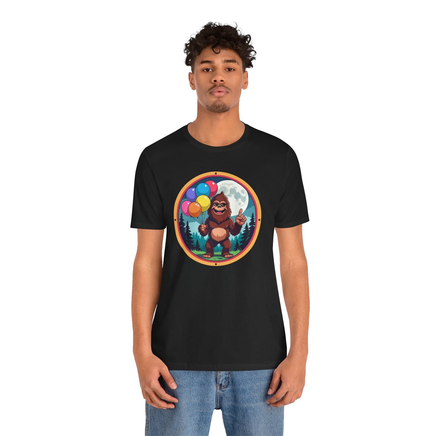 Bigfoot Balloon Graphic Tee, Fun T-Shirt for Adventure Lovers, Perfect for Parties, Gifts, Outdoor Events, and Casual Wear