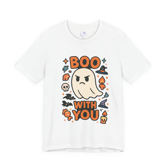 'Boo With You' Ghost Vibing Unisex T-Shirt - Funny Halloween Cute Apparel