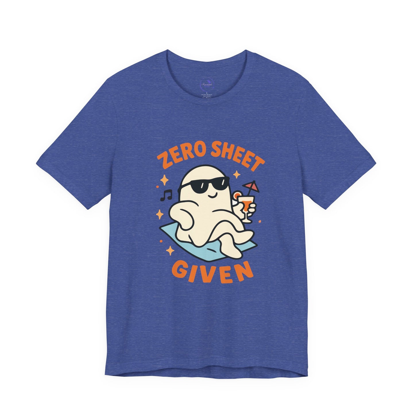 'Zero Sheet Given' Ghost Vibing Unisex T-Shirt - Funny Halloween Cute Apparel