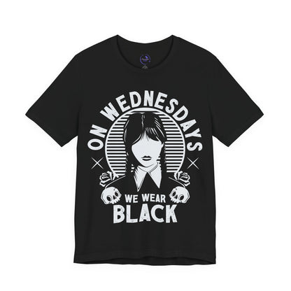 'On Wednesdays We Wear Black' - Unisex Jersey T-Shirt | Ravensmile Designs