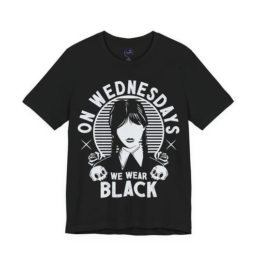 'On Wednesdays We Wear Black' - Unisex Jersey T-Shirt | Ravensmile Designs