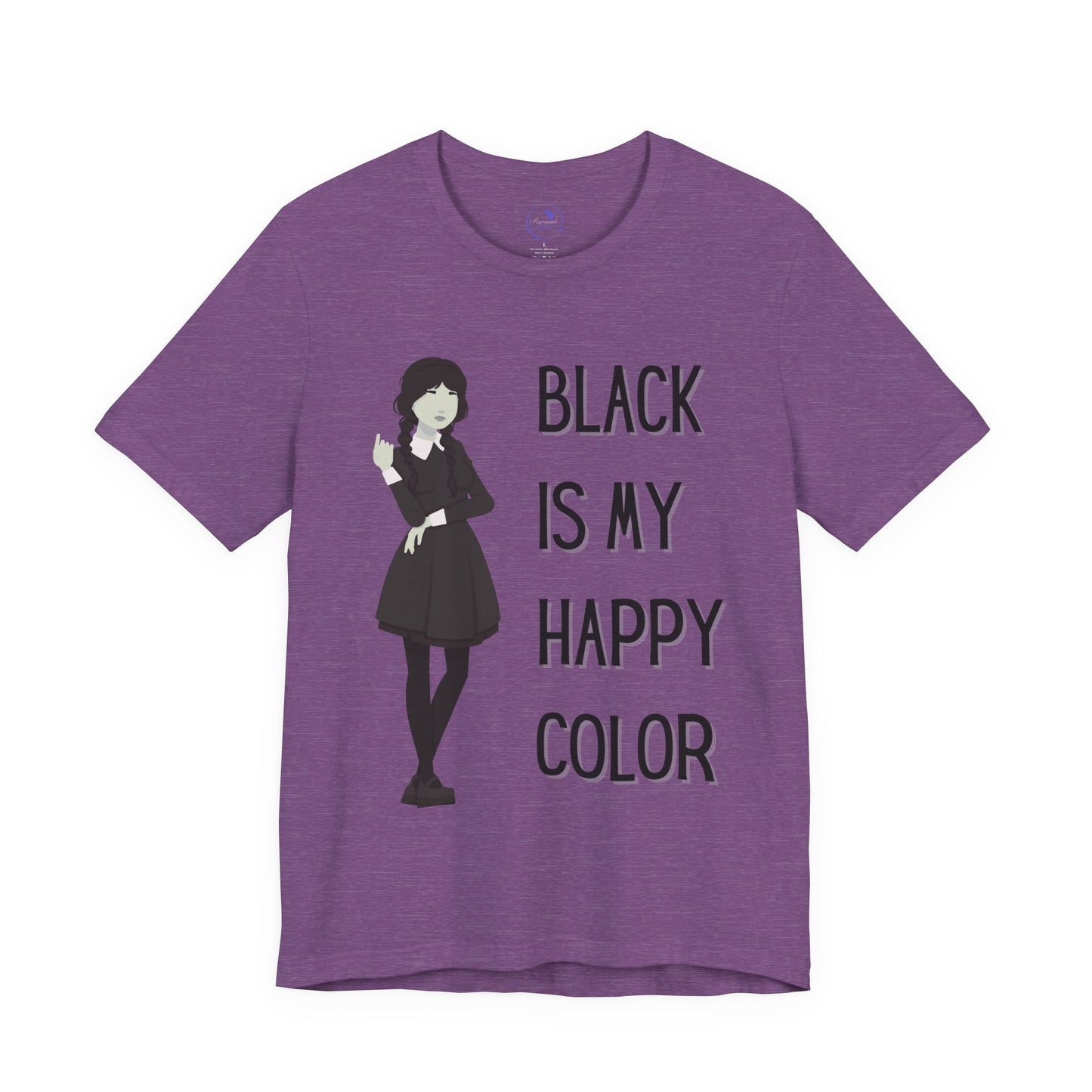 'Black is My Happy Color' Wednesday - Unisex Jersey T-Shirt | Ravensmile Designs