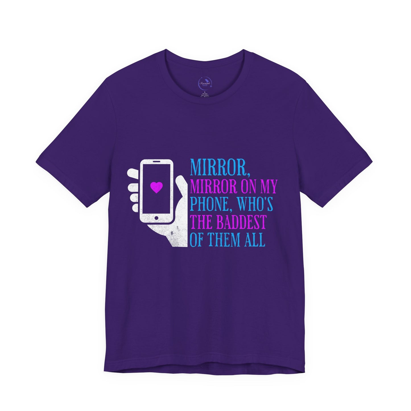 "Mirror, Mirror on my Phone" Fun, Stylish Unisex Short Sleeve Shirt, Gift for Friends, Birthday, Casual Wear, Self-Love
