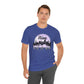 Rise with the Moon Unisex Tee, City Skyline Graphic Tee, Night Lovers T-Shirt, Gift for Dreamers, Casual Wear, Moon Phase Shirt