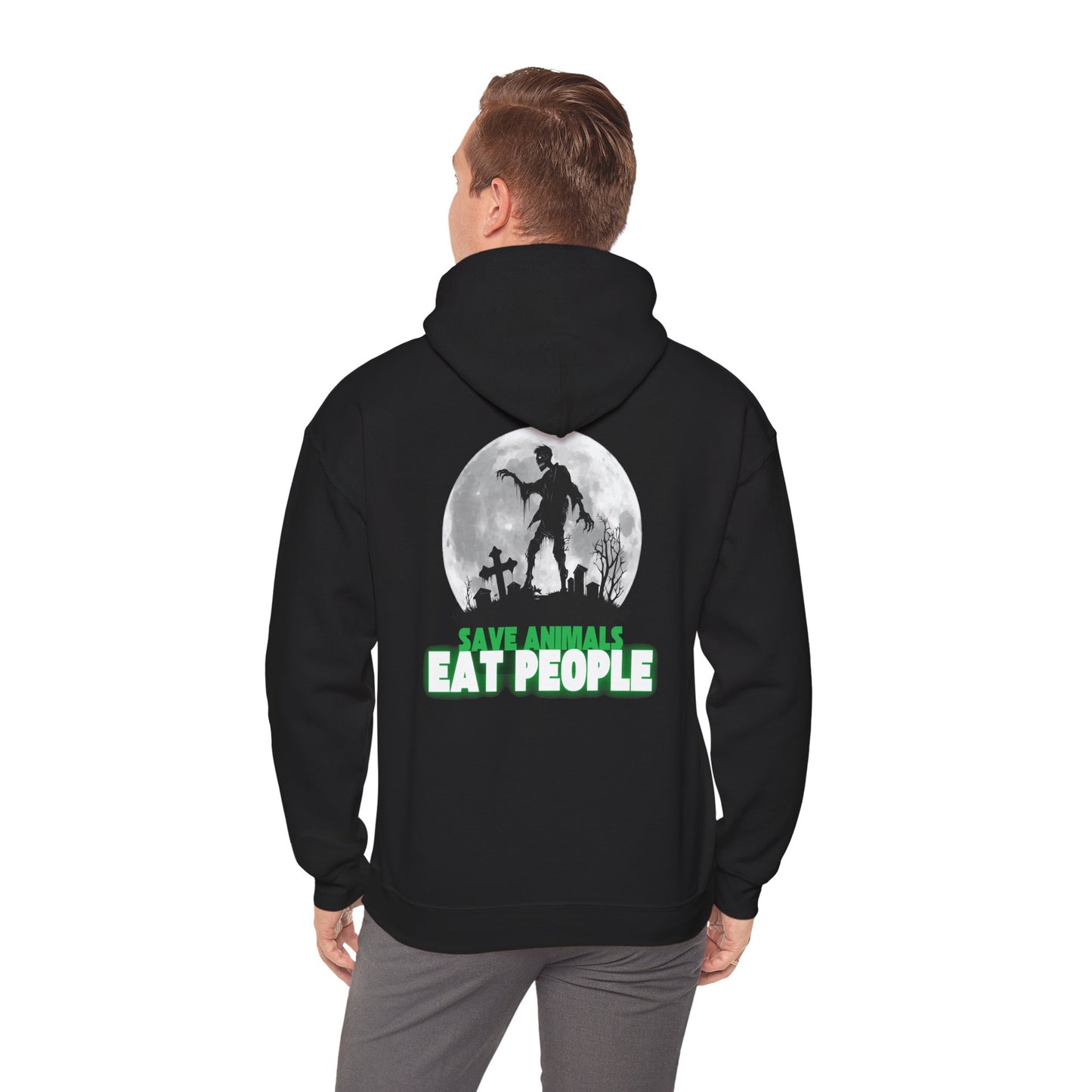 "Save Animals, Eat People" Unisex Heavy Blend Hooded Sweatshirt