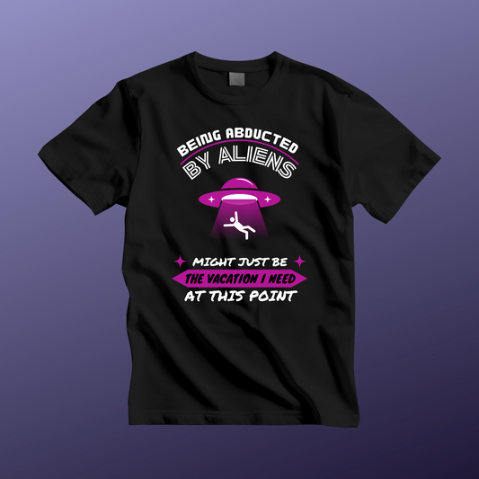 Alien Abduction Humor Tee (Fuchsia) - Perfect Gift for Sci-Fi Lovers