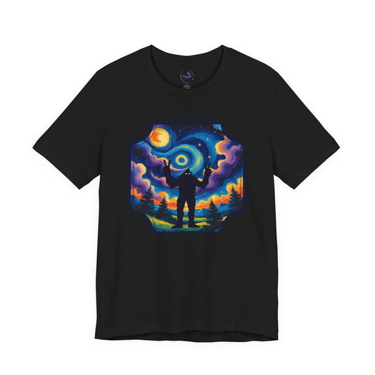 Bigfoot "The Starry Night" Short Sleeve Tee | Unisex Astral Shirt, Space Lover Gift, Galaxy Tee, Men's / Women's Graphic Tee, Unique Astronomy Apparel