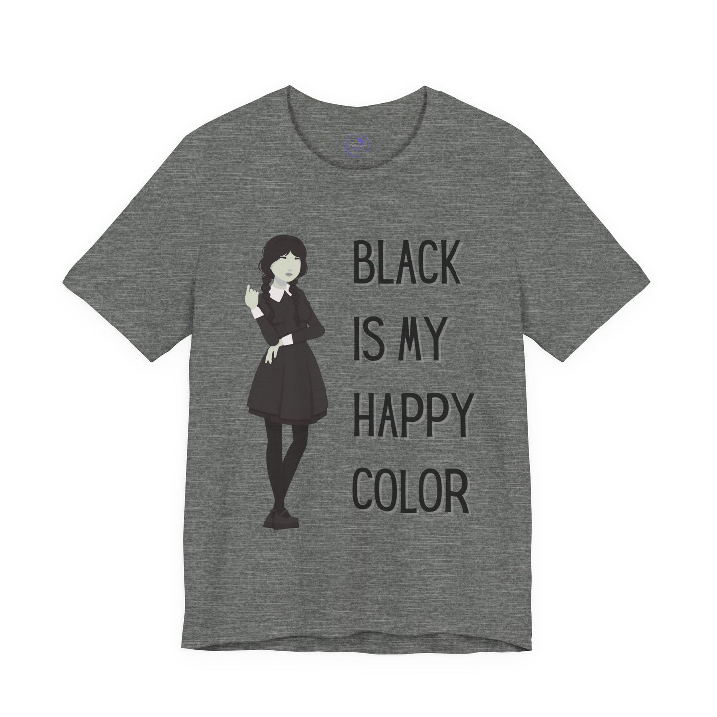 'Black is My Happy Color' Wednesday - Unisex Jersey T-Shirt | Ravensmile Designs