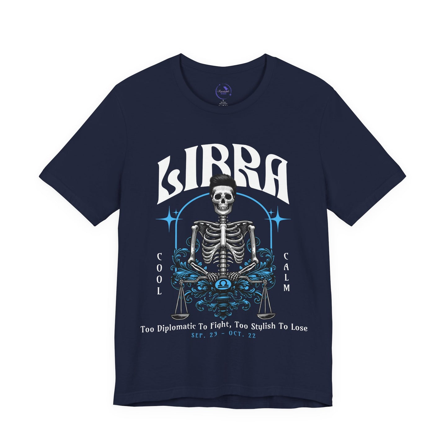 Libra Skeleton Unisex Short Sleeve Tee - Astrology Shirt and Zodiac Gift