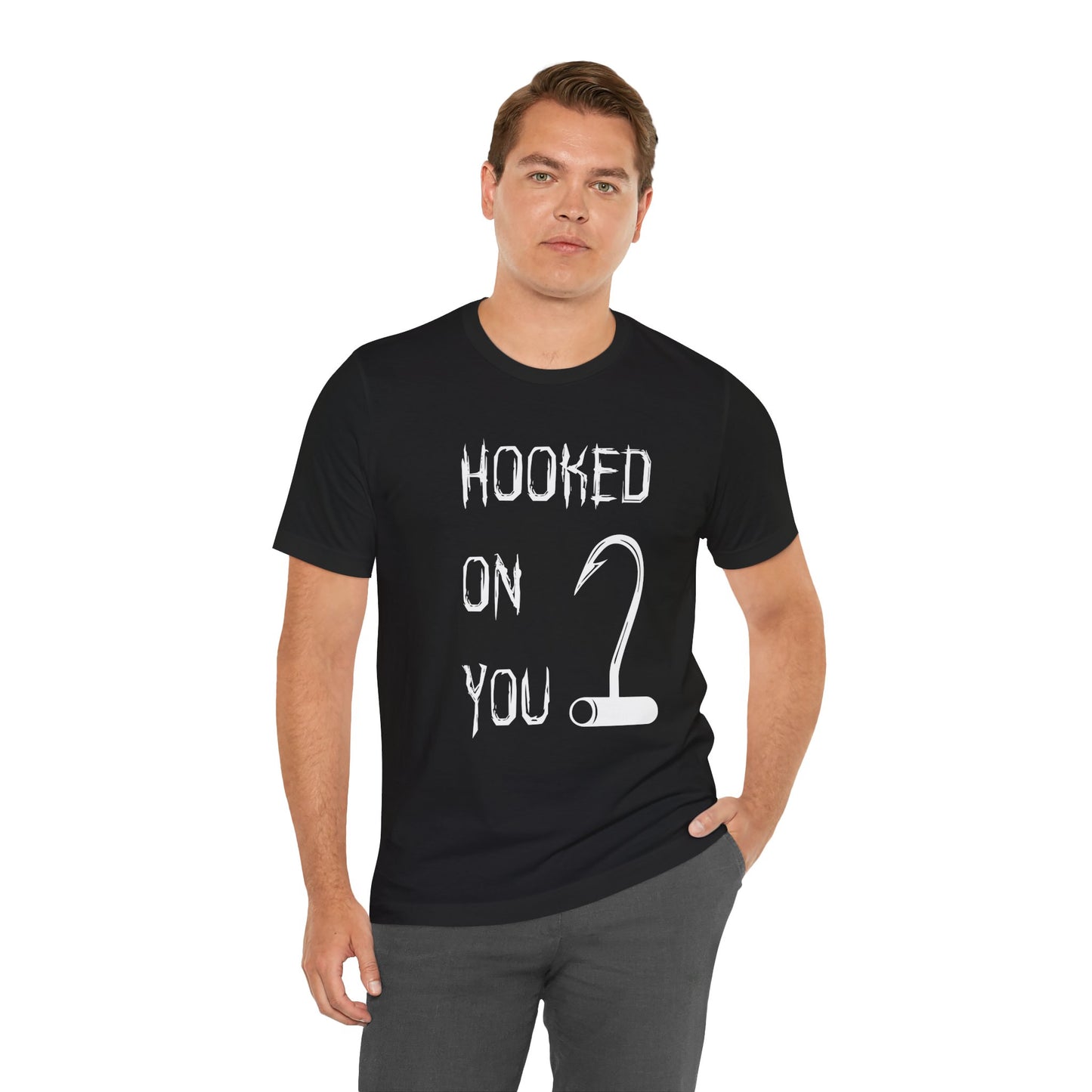 "Hooked on You" Scary Graphic Tee, Casual Unisex Last Summer T-Shirt, Gift for Fishermen or Horror Fans