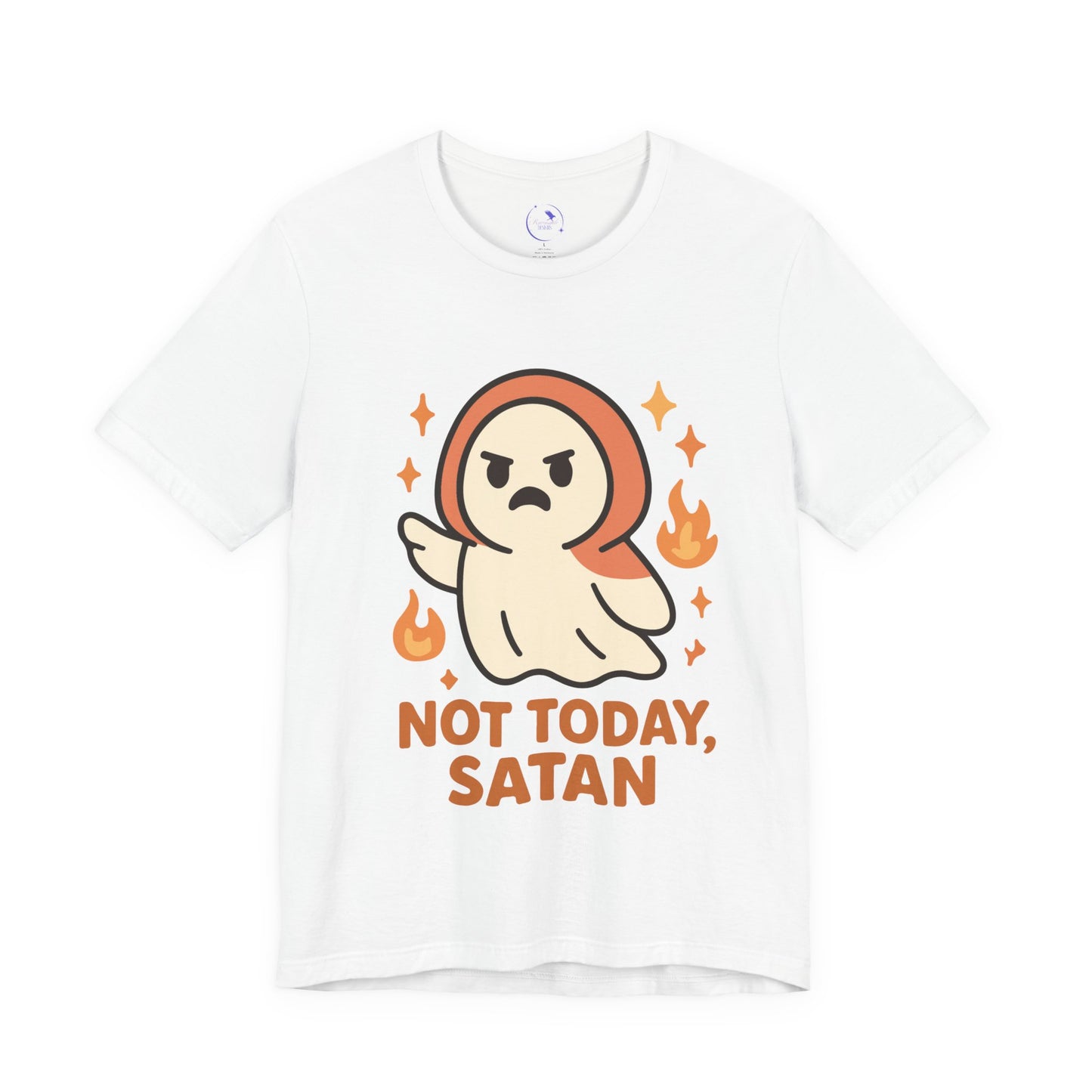 'Not Today Satan' Ghost Vibing Unisex T-Shirt - Funny Halloween Cute Apparel