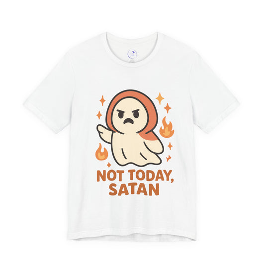 'Not Today Satan' Ghost Vibing Unisex T-Shirt - Funny Halloween Cute Apparel