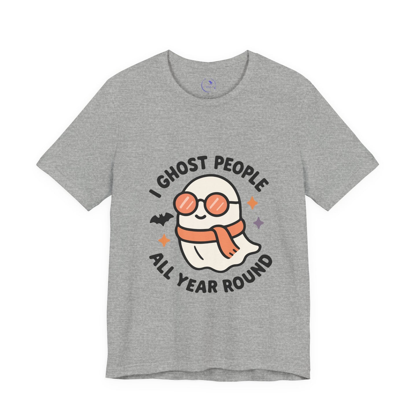 'I Ghost People' Ghost Vibing Unisex T-Shirt - Funny Halloween Cute Apparel