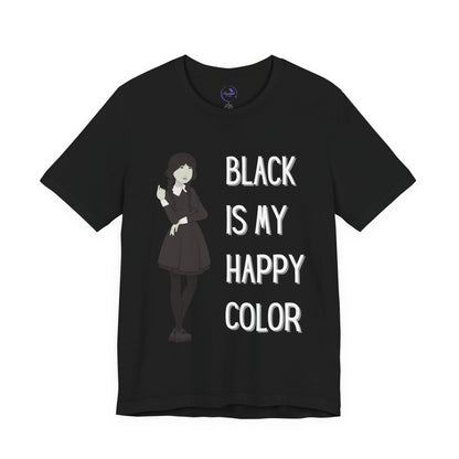 'Black is My Happy Color' Wednesday - Unisex Jersey T-Shirt | Ravensmile Designs